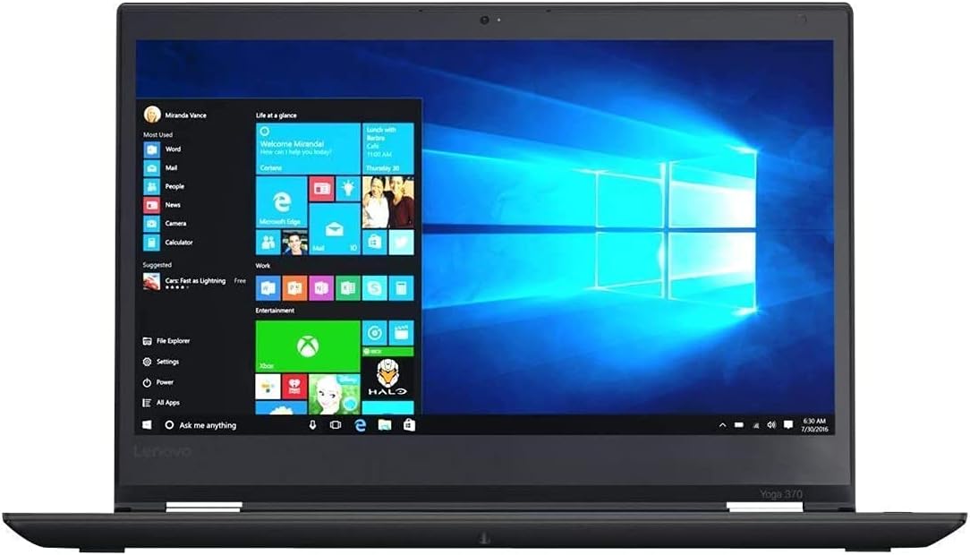 Lenovo ThinkPad Yoga 370, Intel Core i5-7th Generation CPU, 16GB RAM, 256GB SSD , 13.3 inch Touchscreen - Renewed