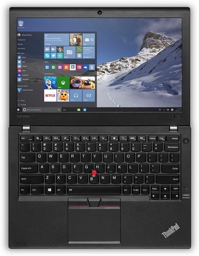 Lenovo ThinkPad X260 6th Gen 12.5 Inch Laptop, Intel Core i5 6300U up to 3.0GHz, 8GB DDR4 RAM 256GB SSD, WiFi - Renewed