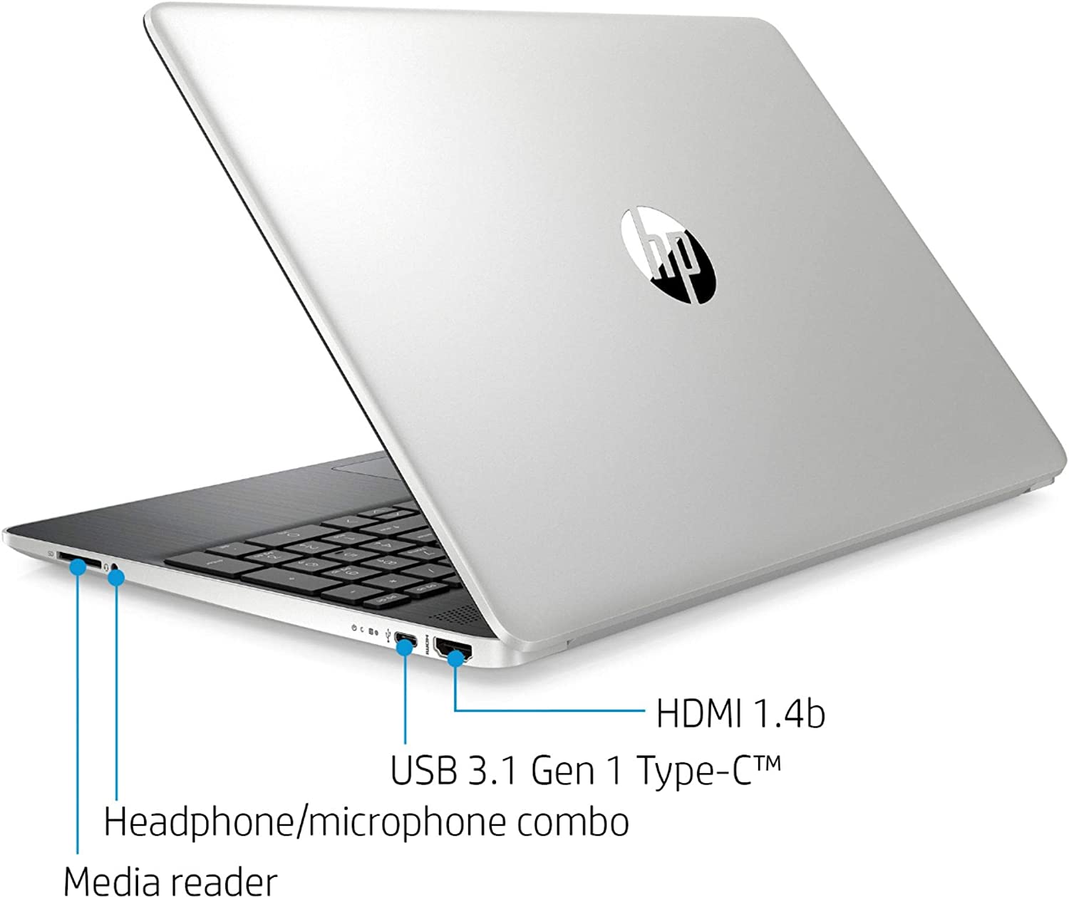 Hp 15-DY1043DX -10th Gen Core i5 8GB Ram 256 NVMe SSD-15.6'' FHD Narrow Bezel Ips Antiglare display-Full Size keyboard - Win 10 - Silver (Renewed)