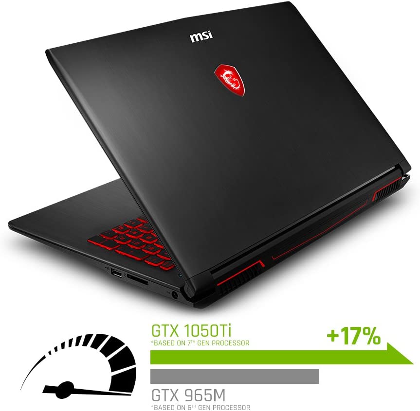 MSI GV62 8RD 15.6" Thin and Light Gaming Laptop - GeForce GTX 1050Ti 4GB -Core i5-8th Gen - 16GB DDR4 - 512GB SSD - Renewed