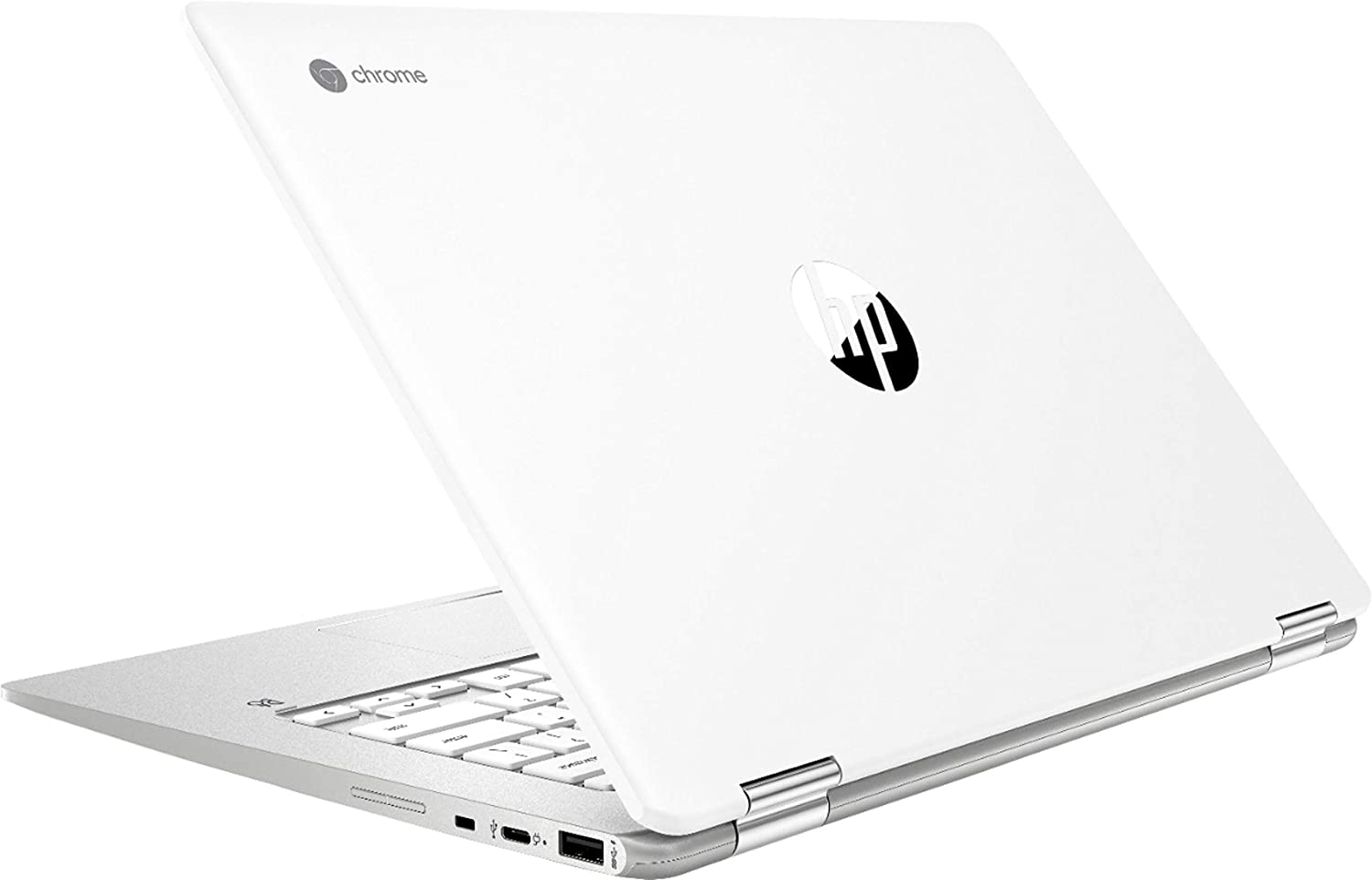 HP 14-ca0013dx Chromebook x360-14HD Touch - Celeron N4000-4GB Ram- 32GB eMMC - Silver White (Renewed)