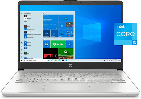 HP Laptop 14-dq2055wm Intel i3-1115G4 , 8GB RAM, 256GB SSD, , HD Webcam Win10 ENG KB , Silver (Renewed)