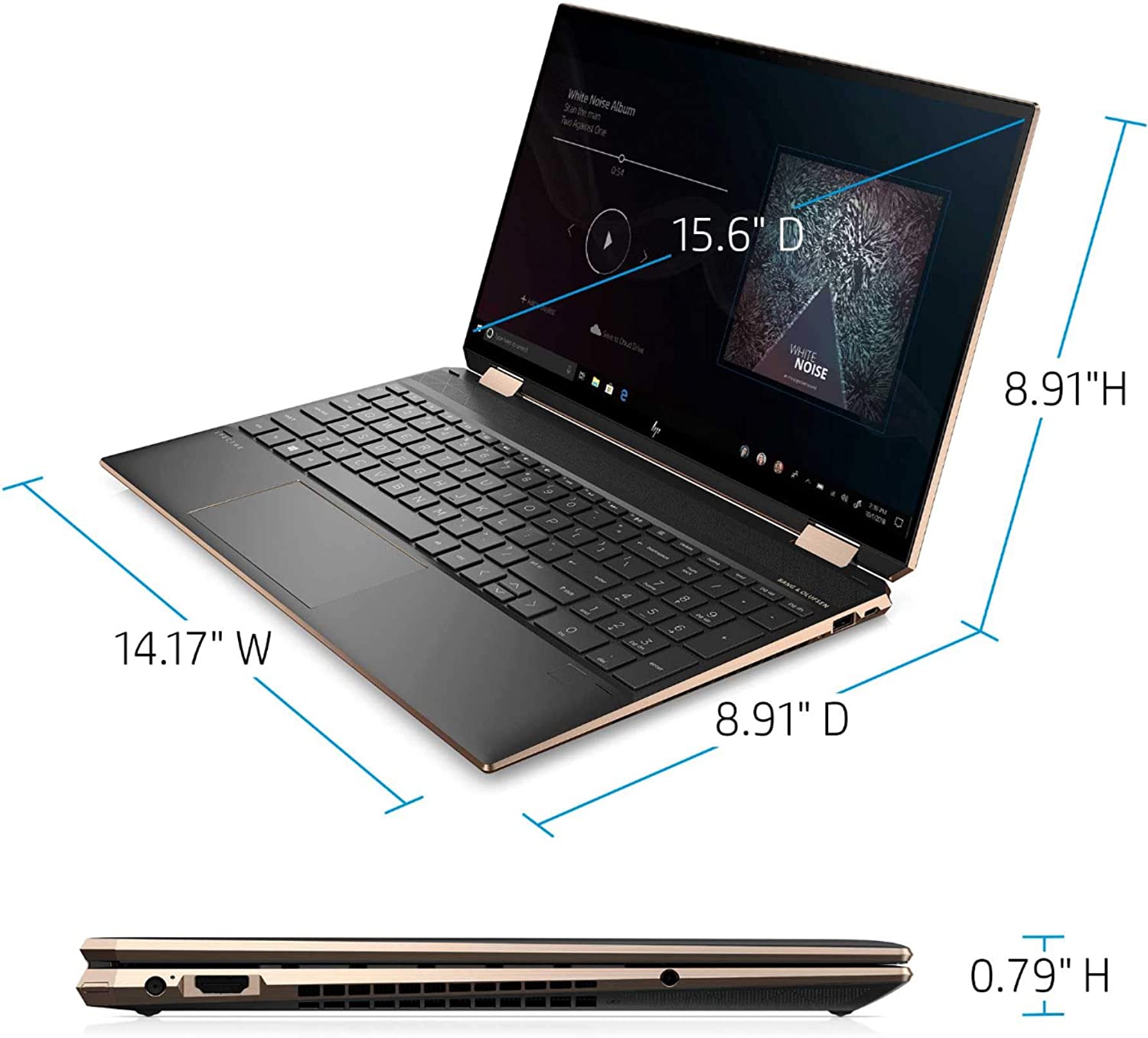 HP Spectre Diamond Cut x360 Convertible 15-eb1043dx - 11th Gen Core i7 - 16GB Ram-512GB NVMe SSD-15.6'x360 4k 3820x2160p touch Screen (Renewed)