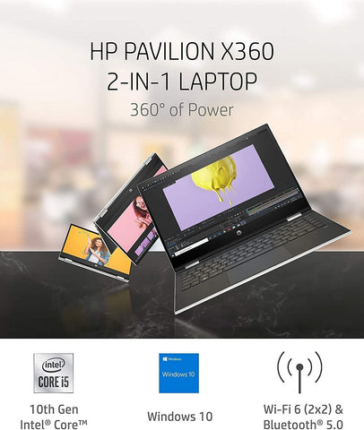 HP Pavilion x360 14-cd0004la 2-in-1 Laptop, 10th Generation Intel Core i5-10210U Processor, 16 GB Ram, 512GB PCI-E SSD Storage, 14” Full HD Touch Screen