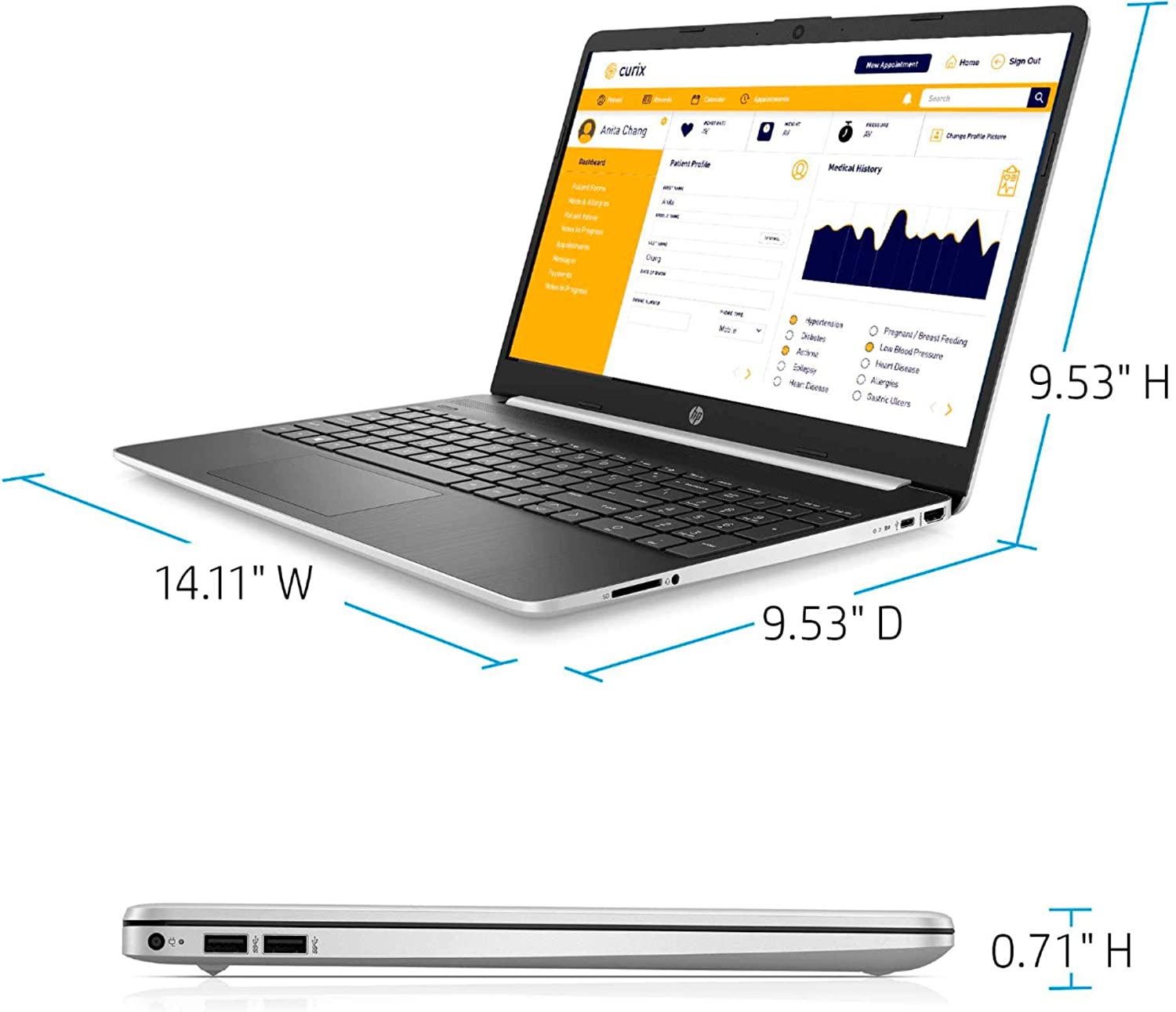 Hp 15-DY1043DX -10th Gen Core i5 8GB Ram 256 NVMe SSD-15.6'' FHD Narrow Bezel Ips Antiglare display-Full Size keyboard - Win 10 - Silver (Renewed)