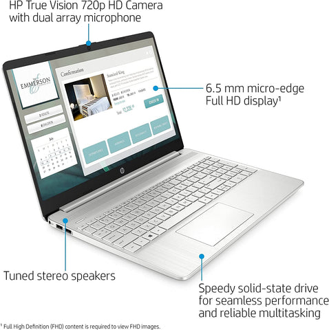 HP 15-EF2126 AMD Ryzen™ 5 5500U, 512GB SSD , 16GB Ram ,15.6" Inches (1920x1080), Win10 Spruce Blue FP Reader