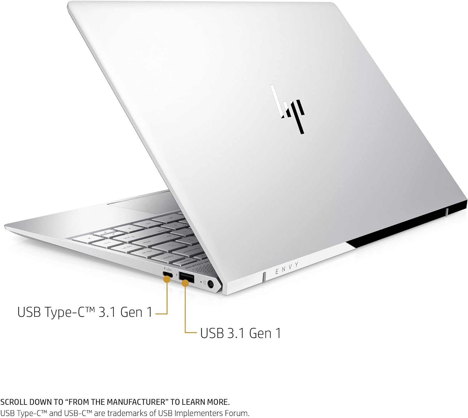 HP ENVY 13-inch Laptop, Intel Core i7-7500U, 8GB RAM, 256GB solid-state drive, Windows 10 (13AB004, Silver)