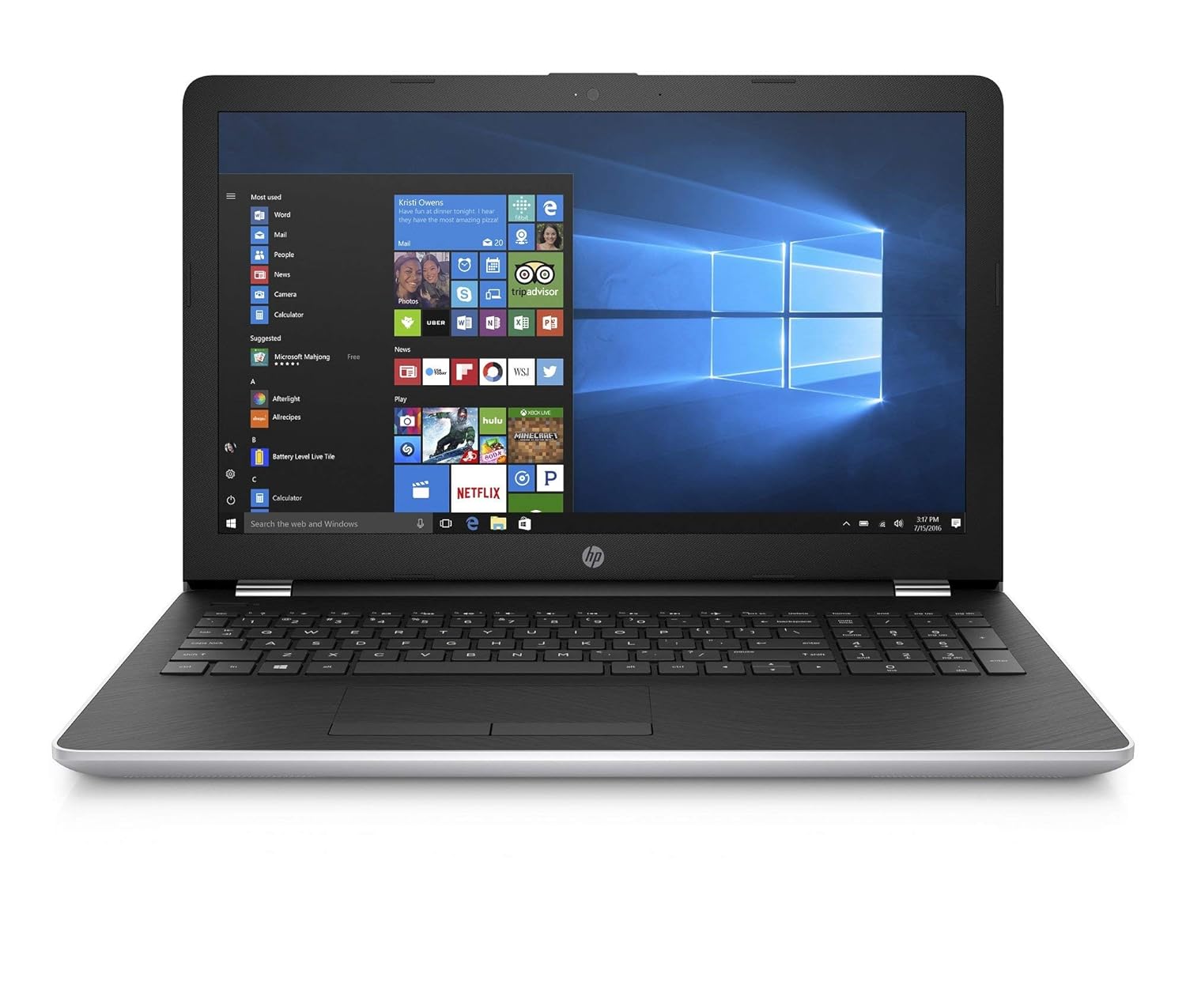 HP 15 Intel Core i3 6th Gen 15.6 inch FHD Laptop (8GB RAM/256GB SSD/Windows 10 Home/MS Office/Natural Silver/2.1 Kg), BS637TU