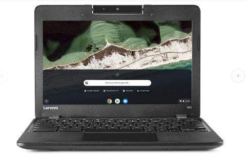 Lenovo N23 11.6" Chromebook, Intel Celeron N3050 1.60 GHz, 4GB RAM, 16GB SSD Drive, Chrome OS, Eng KB - Black (Renewed)