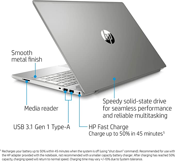 HP Pavilion Laptop 1 13-U100NE- FHD Display , Touch, Core i3-7100U, 4GB RAM, 512GB SSD , English/Arabic KB, Silver (Renewed)