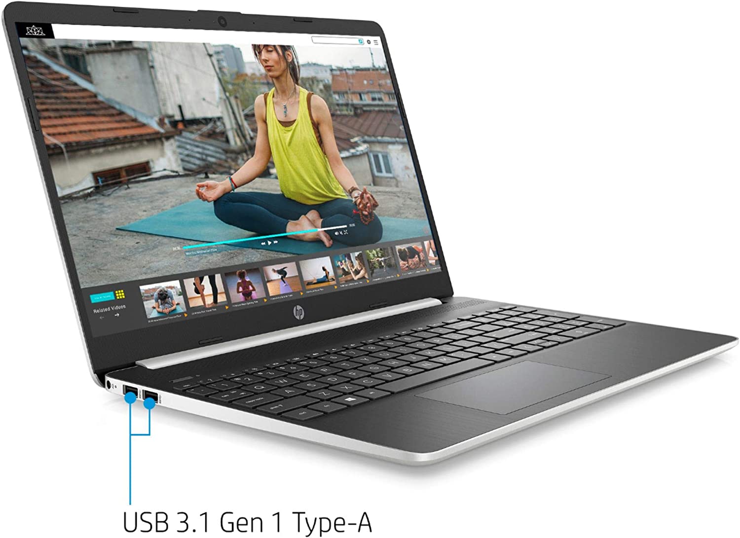 Hp 15-DY1043DX -10th Gen Core i5 8GB Ram 256 NVMe SSD-15.6'' FHD Narrow Bezel Ips Antiglare display-Full Size keyboard - Win 10 - Silver (Renewed)