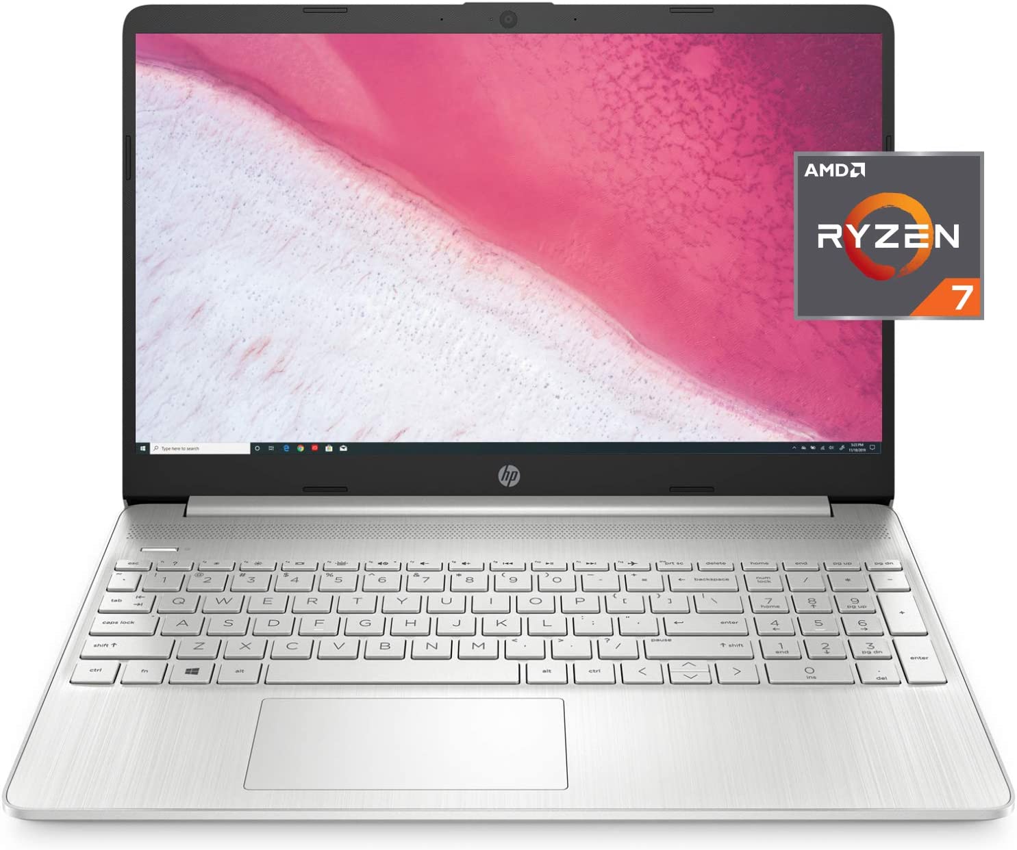 HP 15-DB1200NY Laptop With 15.6-Inch Display, AMD Ryzen 7-3700U Processor/DOS/8GB RAM/256 GB SSD/AMD Radeon RX Vega 10 Graphics Eng KB (Renewed)