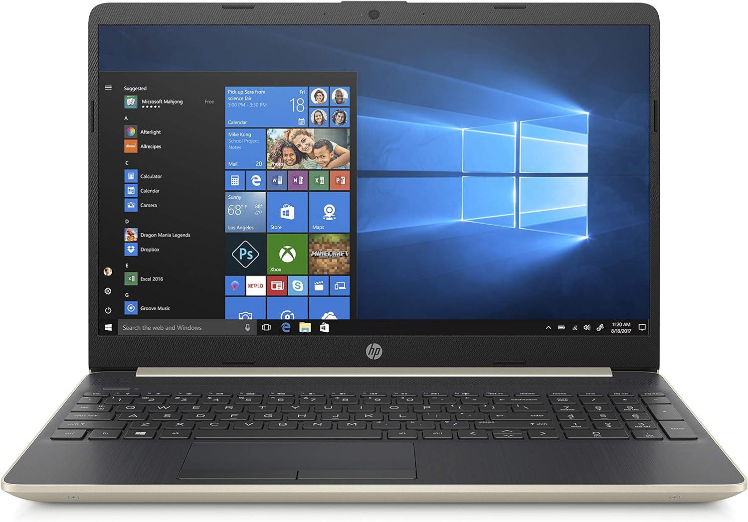 HP 15-dw0006ne Laptop , 15.6 inch FHD , 8th Gen Intel Core i3-8145U , 256GB SSD , 8GB RAM , 8th Gen Intel UHD -Graphics , Windows 10 Home -Renewed