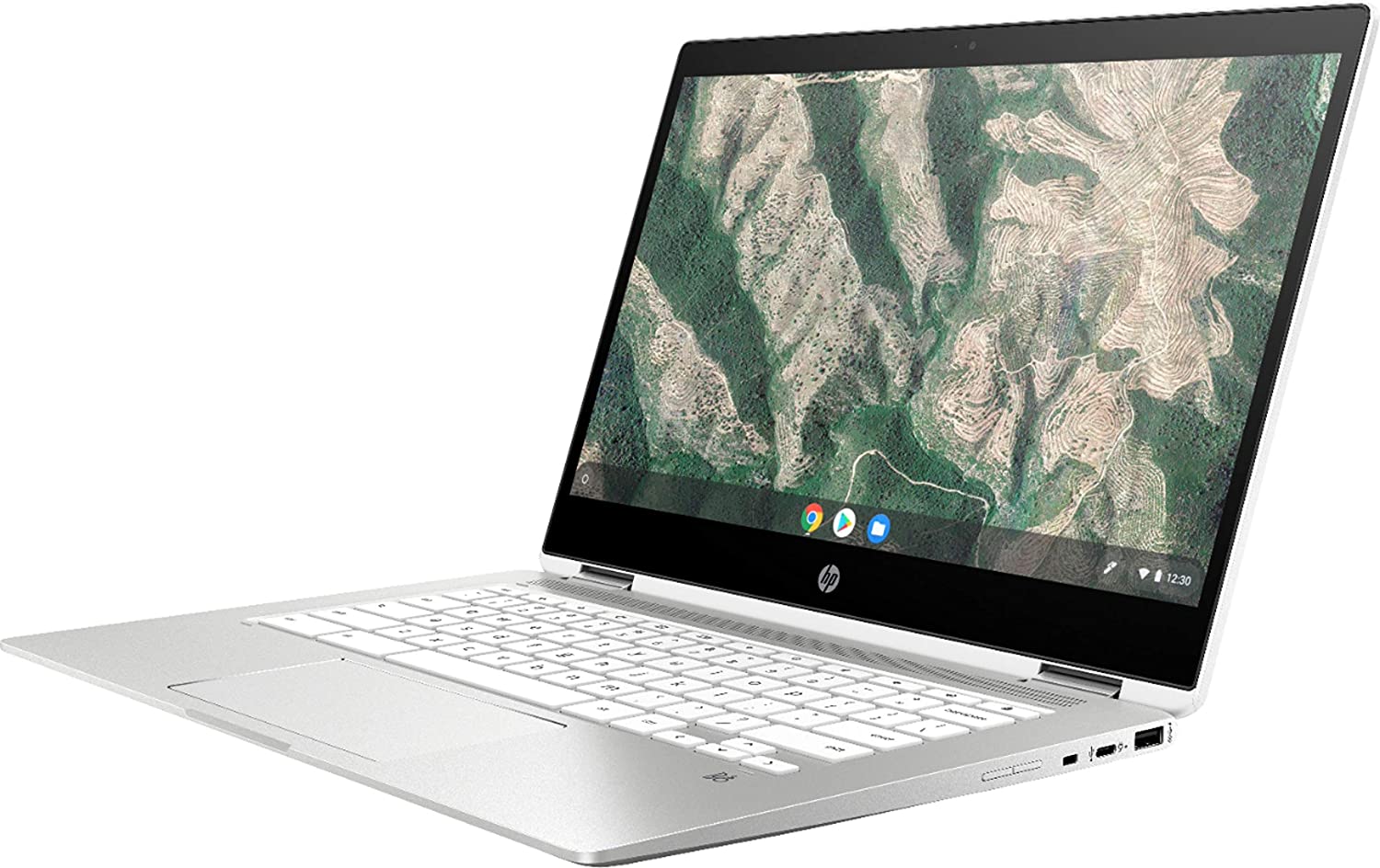 HP 14-ca0013dx Chromebook x360-14HD Touch - Celeron N4000-4GB Ram- 32GB eMMC - Silver White (Renewed)