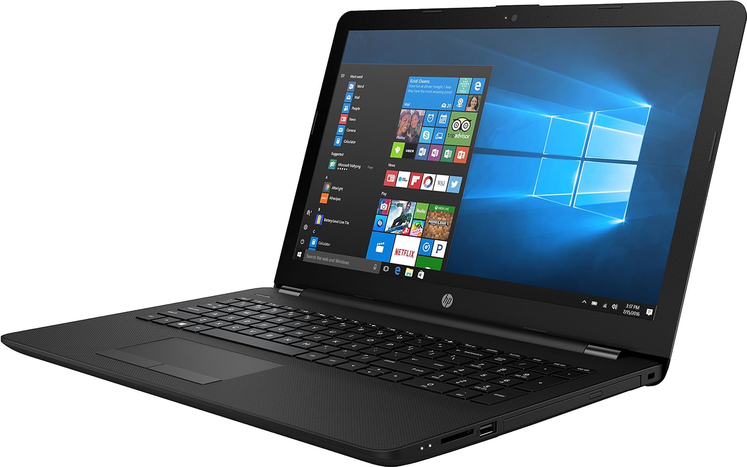 HP 15-BS013DX - 15.6"Inches HD Touch Screen-Core i3-7100U - 8GB Ram- 256 GB SSD - Black