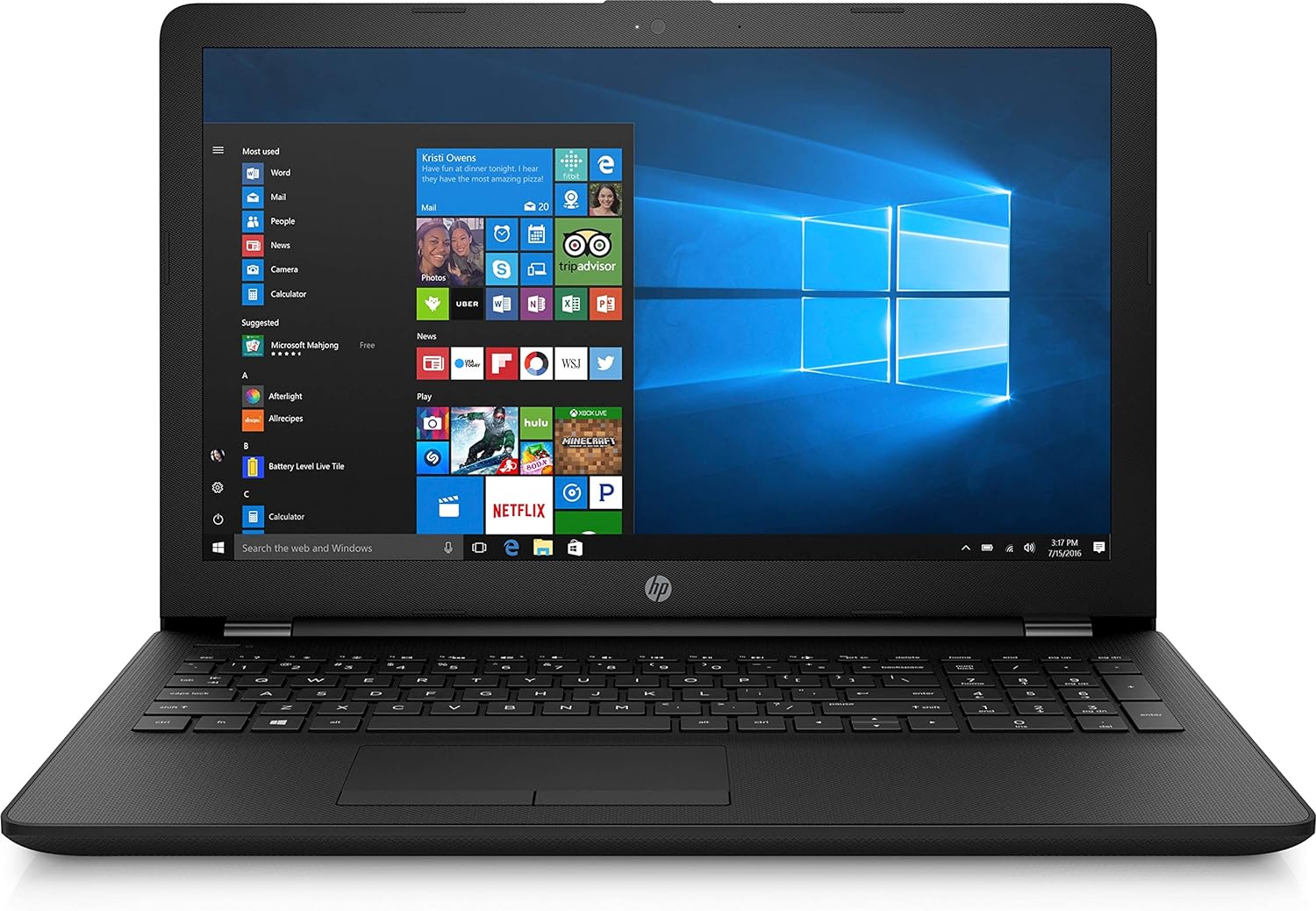 HP 15-BS013DX - 15.6"Inches HD Touch Screen-Core i3-7100U - 8GB Ram- 256 GB SSD - Black