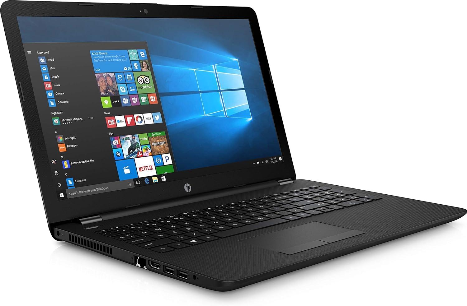 HP 15-BS013DX - 15.6"Inches HD Touch Screen-Core i3-7100U - 8GB Ram- 256 GB SSD - Black