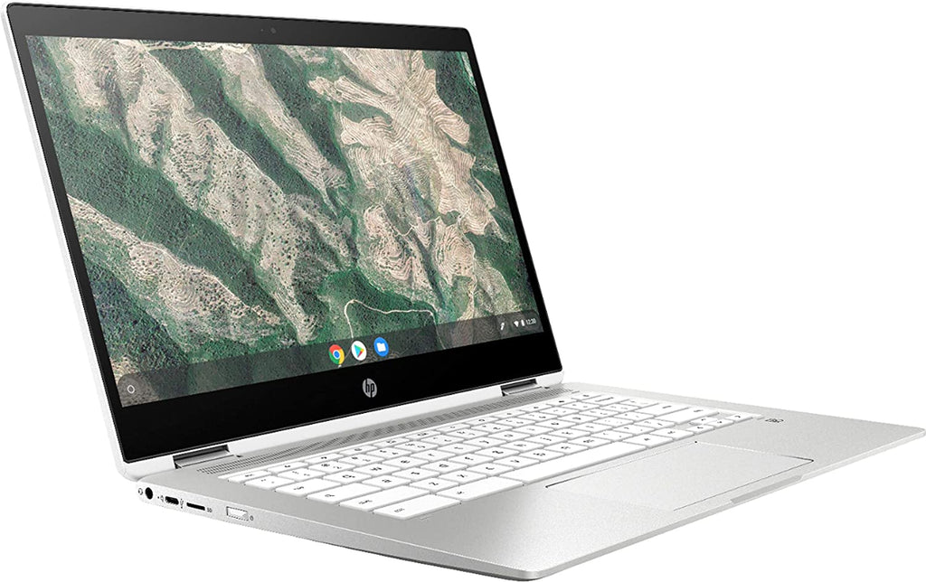 HP 14-ca0013dx Chromebook x360-14HD Touch - Celeron N4000-4GB Ram- 32GB eMMC - Silver White (Renewed)