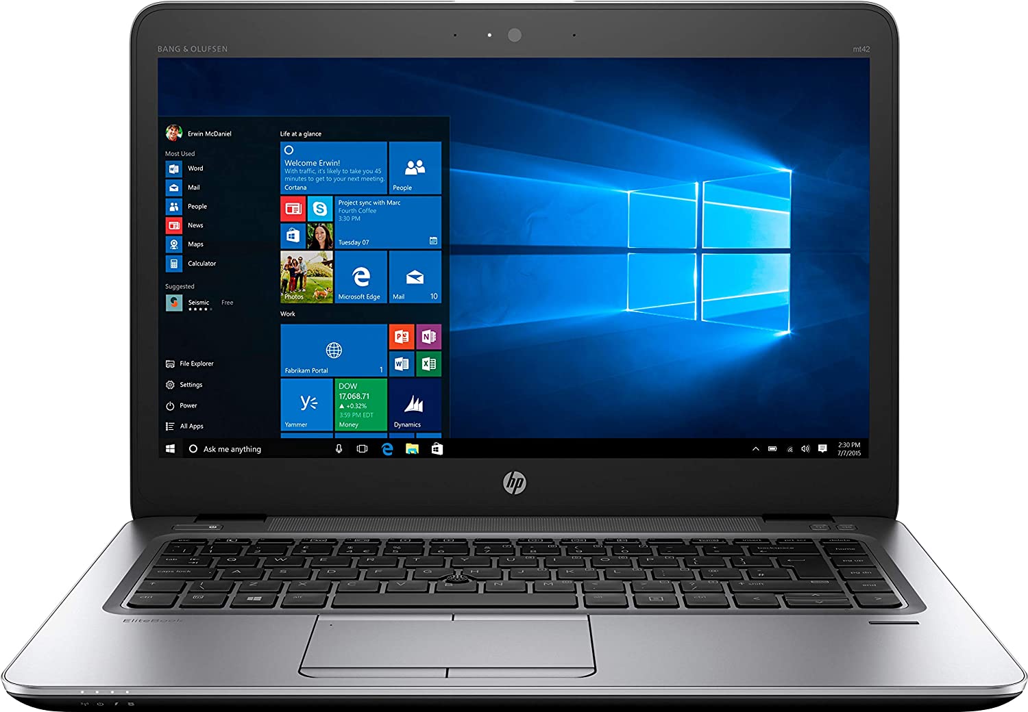 HP Elitebook MT42 Laptop 14" AMD PRO A8-8600B, 8GB RAM DDR4, 256 GB SSD - English KB, Silver