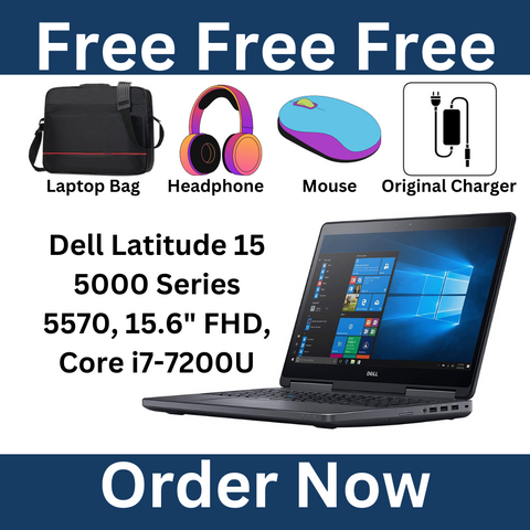 Dell Latitude 15 5000 Series 5570, 15.6" FHD, Core i7-7200U 3.10GHz, Windows 10 Pro 64Bit (Renewed)