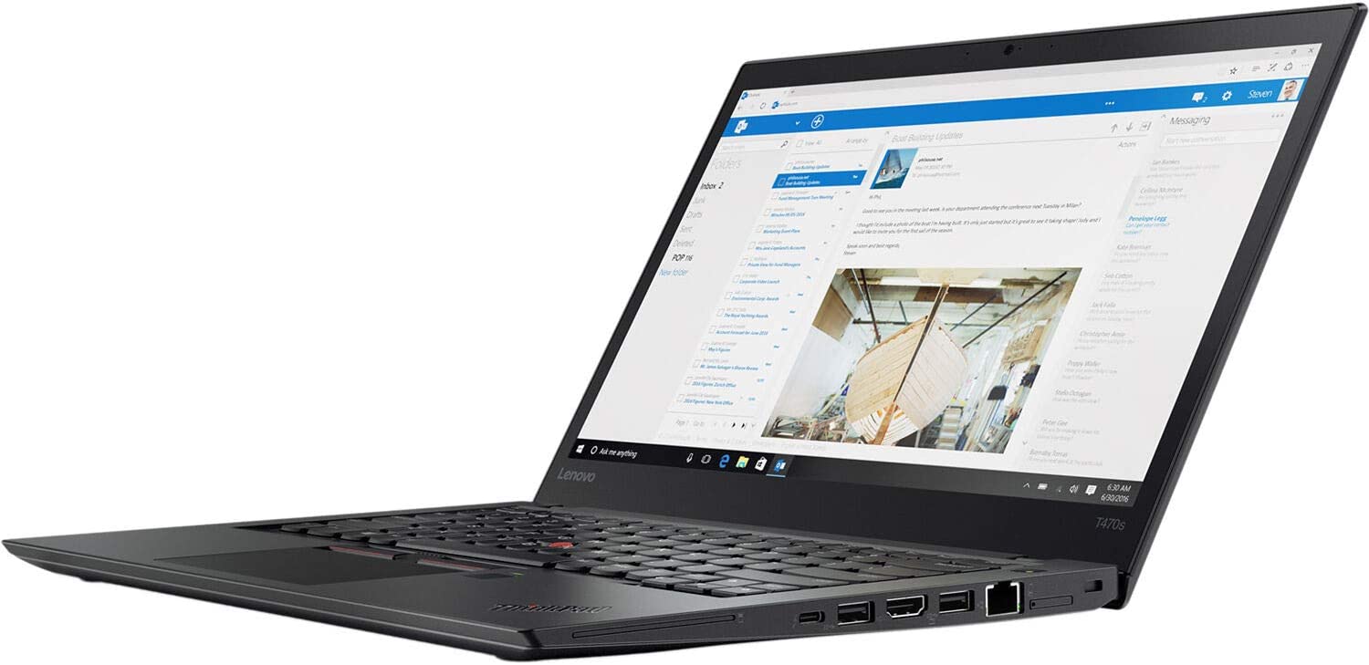 Lenovo ThinkPad T470s 14 Inches FHD Laptop - Intel Core i5-7600U-2.80 GHZ, Windows 10 Pro (Renewed)