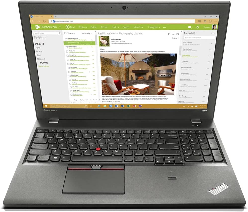 Lenovo ThinkPad 560 intel Core i7-6600U 2.60 GHz CPU  15.6 Inches Display  Windows 10 Professional (Renewed)